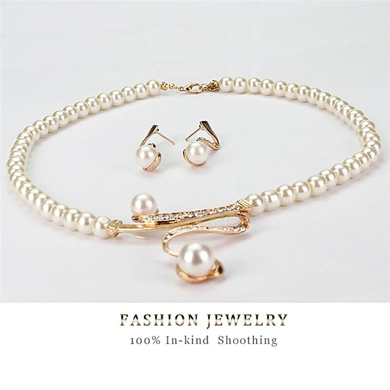 3tk/komplekt Tüdrukute Pruudi Elegantne Pulmapidu Pärlikivist Kaelakee Kõrvarõngad Ehtekomplekt Uued Moeehtekomplektid Naistele