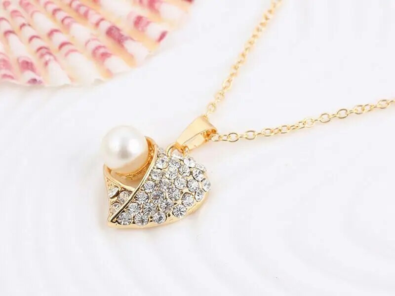 CANPEL Hesiod White Snowflake imitācijas pērļu kaklarotas auskaru komplekts Austrijas kristāla kaklarotas rotaslietas komplekti sievietēm