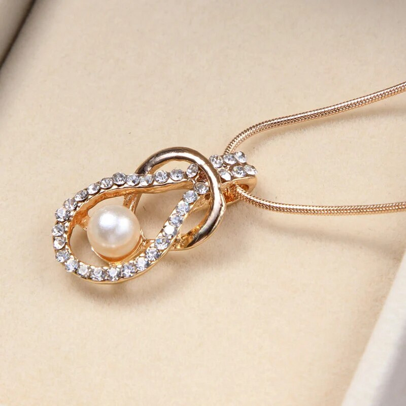 Σετ κολιέ κρεμαστό κρεμαστό σετ κρεμαστό κολιέ σκουλαρίκια κρυστάλλινη σταγόνα νερού Γυναικεία Σετ κοσμημάτων με κλείδα φιδιού Χρυσό χρώμα προσομοίωση μαργαριτάρι σετ κοσμημάτων