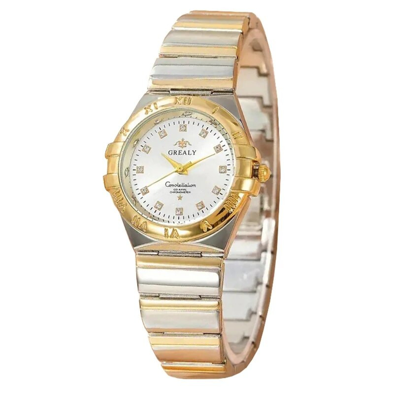 Jauni ikdienas sieviešu pulksteņi, apaļi ar rādītāju kvarca pulkstenis, moderns, rhinestone dekors, ciparnīca, ūdensizturīgs, kleita, rokas pulkstenis meitenēm