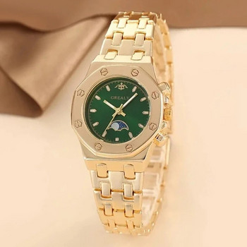 Нови модни дамски часовници Луксозен кварцов часовник Ежедневен женски ръчен часовник Зелен семпъл дамски часовник Relogio Feminino Reloj Mujer