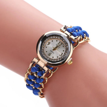 Γυναικείο τύλιγμα αλυσίδας σχοινιού με αναλογικό κινούμενο ρολόι χαλαζία Μοντέρνο απλό ρολόι χειρός χαλαζία Reloj Mujer