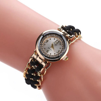 Дамско въже за плетене, верига, навиваща се с аналогов кварцов механизъм, ръчен часовник, модерен прост стилен кварцов ръчен часовник Reloj Mujer