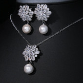Lumehelbeke jõulude kaelakee kõrvarõngaste komplekt naistele ehted uus luksuslik pulmakarp pärlimaterjal naistele kingitus pidu regalo
