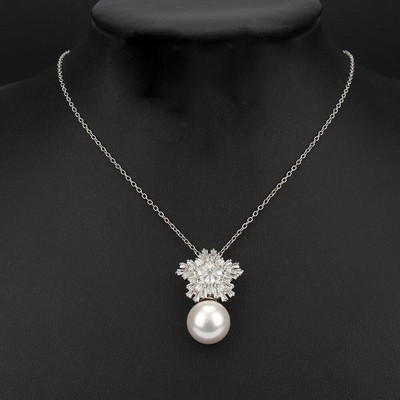 Lumehelbeke jõulude kaelakee kõrvarõngaste komplekt naistele ehted uus luksuslik pulmakarp pärlimaterjal naistele kingitus pidu regalo