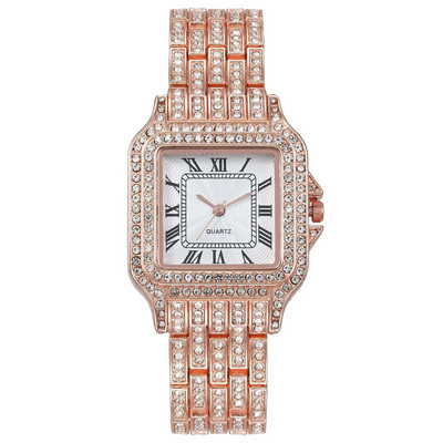 2023. aasta uus moodne naiste käekell, metallist rihmaga luksuslik täistärniga kivist metallist rihmaga kvartskell naiste ajanäitaja