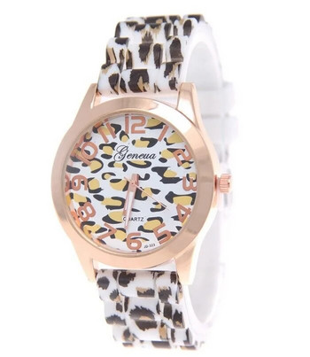 Geneva Ρολόι Leopard Print Ρολόι σιλικόνης 2020 Νέο Fashion Casual Φοιτητικό Ρολόι Leopard Print Color Quartz
