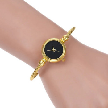 Дамски автоматичен часовник Малка златна гривна с гривна Луксозни часовници Дамски кварцов ръчен часовник от неръждаема стомана Ежедневни дамски часовници