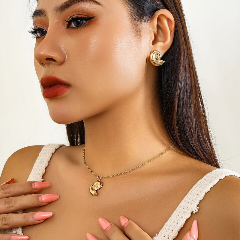 Suurepärased lihtsad pisikesed tigude ripatsiga kaelakee kaelakee kõrvarõngad naistele Vintage õhuke kett puhkuse Y2K ehtekomplekt