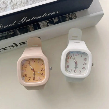 Квадратни кварцови часовници за мъже и жени Ins Style Прост водоустойчив спортен часовник Мода за свободното време Студентски часовник за двойка на едро