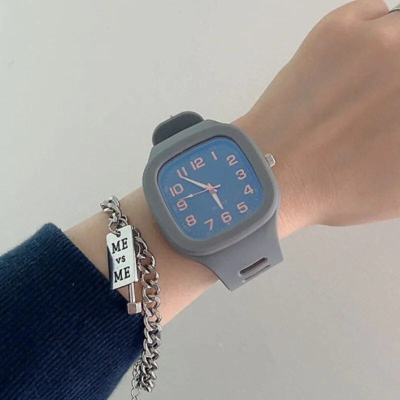 Četvrtasti kvarcni satovi za muškarce i žene Ins Style Jednostavan vodootporan sportski sat Moda za slobodno vrijeme Studentski sat za par Veleprodaja
