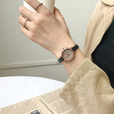 Vintage Luxury Literary Γυναικείο Ρολόι Quartz Καφέ Καφέ Λεπτό Μικρό Δερμάτινο λουράκι Γυναικείο Κομψό Βραχιόλι Ρολόι Relogio Feminino