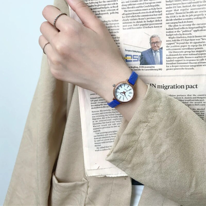 Vintage Luxury Literary Γυναικείο Ρολόι Quartz Καφέ Καφέ Λεπτό Μικρό Δερμάτινο λουράκι Γυναικείο Κομψό Βραχιόλι Ρολόι Relogio Feminino