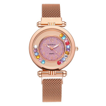 Горещи разпродажби Дамски часовник Clorful Moving Diamond Луксозни магнитни кварцови ръчни часовници с арабски числа Relogio Feminino
