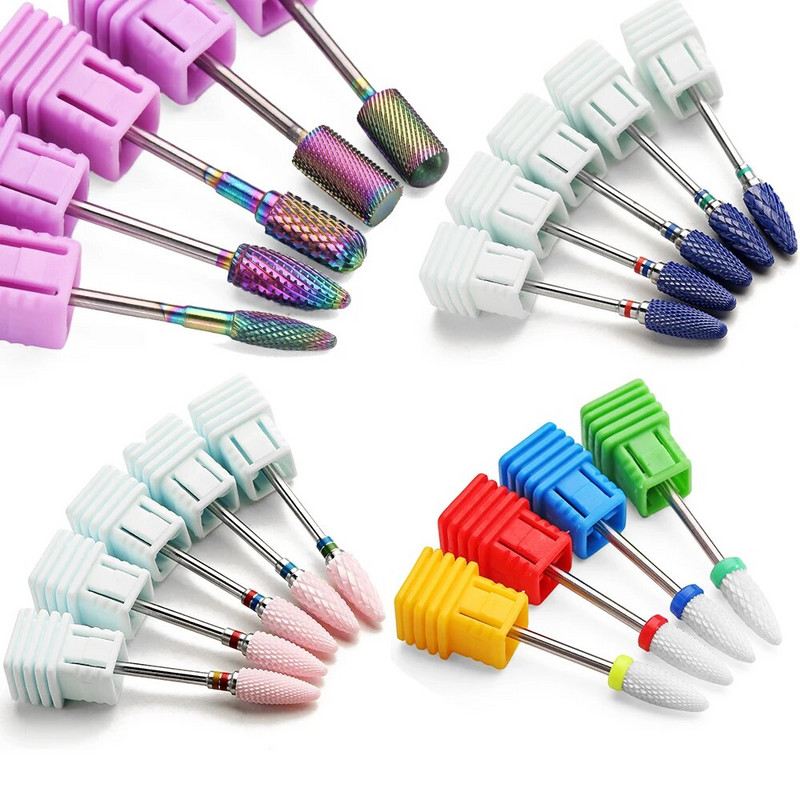 29 tipo nagų grąžtai, skirti elektriniam gręžtuvui, manikiūro aparatui, vaivorykštės volframo karbido keraminės frezavimo pjaustyklės nagų dildės