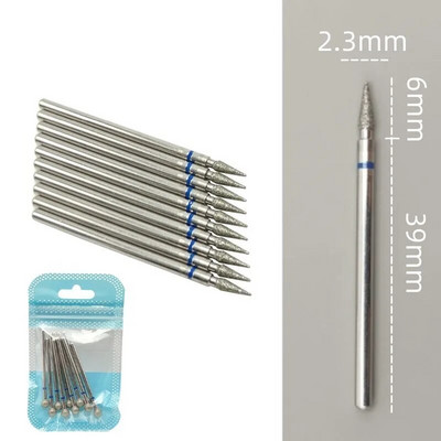 10 tkKomplekt Teemantküünte puuriteraga elektrilised freesid pediküüri jaoks maniküüri viilid küünenaha küünetööriistad tarvikud