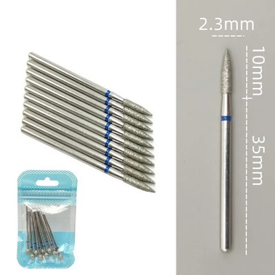 10 tkKomplekt Teemantküünte puuriteraga elektrilised freesid pediküüri jaoks maniküüri viilid küünenaha küünetööriistad tarvikud