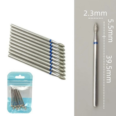 10 tkKomplekt Teemantküünte puuriteraga elektrilised freesid pediküüri jaoks maniküüri viilid küünenaha küünetööriistad tarvikud