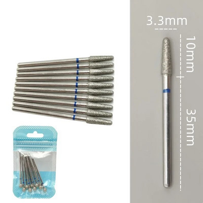 10 tkKomplekt Teemantküünte puuriteraga elektrilised freesid pediküüri jaoks maniküüri viilid küünenaha küünetööriistad tarvikud