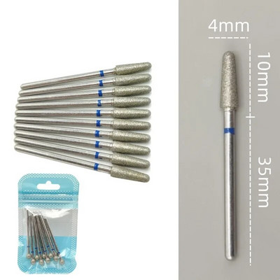 10 tkKomplekt Teemantküünte puuriteraga elektrilised freesid pediküüri jaoks maniküüri viilid küünenaha küünetööriistad tarvikud