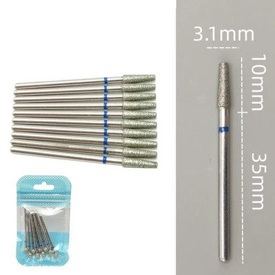 10 tkKomplekt Teemantküünte puuriteraga elektrilised freesid pediküüri jaoks maniküüri viilid küünenaha küünetööriistad tarvikud