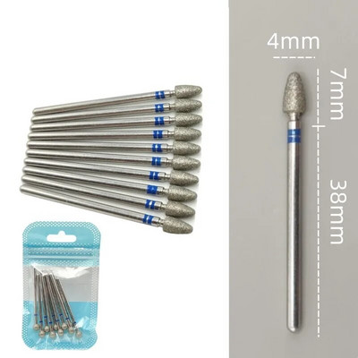 10 tkKomplekt Teemantküünte puuriteraga elektrilised freesid pediküüri jaoks maniküüri viilid küünenaha küünetööriistad tarvikud