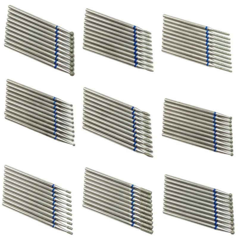 10 tkKomplekt Teemantküünte puuriteraga elektrilised freesid pediküüri jaoks maniküüri viilid küünenaha küünetööriistad tarvikud