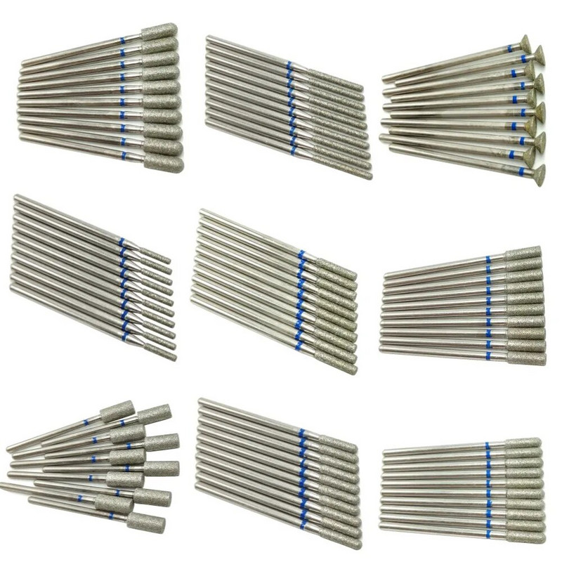 10 tkKomplekt Teemantküünte puuriteraga elektrilised freesid pediküüri jaoks maniküüri viilid küünenaha küünetööriistad tarvikud