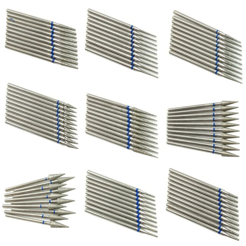 10 tkKomplekt Teemantküünte puuriteraga elektrilised freesid pediküüri jaoks maniküüri viilid küünenaha küünetööriistad tarvikud