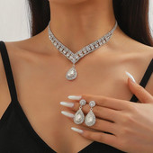 2023. aasta uued luksuslikud pulmaehtekomplektid pruutneitsi ehete jaoks, tsirkoonist kõrvarõngast kaelakee hulgimüük, kingitus