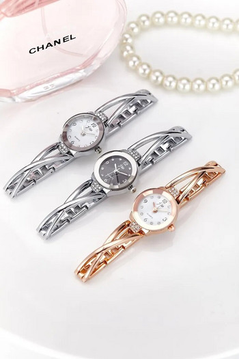 Нов модерен дамски часовник с гривна Mujer Relojes Малък циферблат Кварцов свободно време Популярен ръчен часовник Hour Женски елегантни часовници