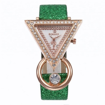 Γυναικεία ρολόγια 2023 Δημιουργικό πολυτελές τρίγωνο στρας καντράν με παγωμένο λουράκι Γυναικείο ρολόι καρπού μόδα ρολόι χαλαζία Relojes Mujer