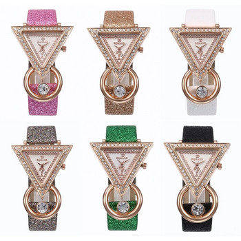 Дамски часовници 2023 г. Творчески луксозен триъгълен циферблат с кристали, матирана каишка, дамски ръчен часовник, моден кварцов часовник Relojes Mujer