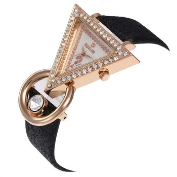 Γυναικεία ρολόγια 2023 Δημιουργικό πολυτελές τρίγωνο στρας καντράν με παγωμένο λουράκι Γυναικείο ρολόι καρπού μόδα ρολόι χαλαζία Relojes Mujer