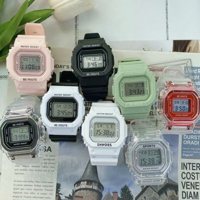 Skaitmeniniai rankiniai laikrodžiai Kvadratiniai Moteriški Vyriški Laikrodžiai Sportas Silikoninis Elektroninis Rankinis Laikrodis Vaikiškas Laikrodis Reloj Mujer Laikrodžiai Dropshipping