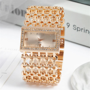 Γυναικεία ρολόγια μόδας πολυτελείας Γυναικεία ρολόγια χειρός με γυαλιστερό καντράν Γυναικεία ρολόγια χειρός από τετράγωνο διαμάντι Γυναικείο ρολόι από κράμα