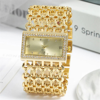 Γυναικεία ρολόγια μόδας πολυτελείας Γυναικεία ρολόγια χειρός με γυαλιστερό καντράν Γυναικεία ρολόγια χειρός από τετράγωνο διαμάντι Γυναικείο ρολόι από κράμα