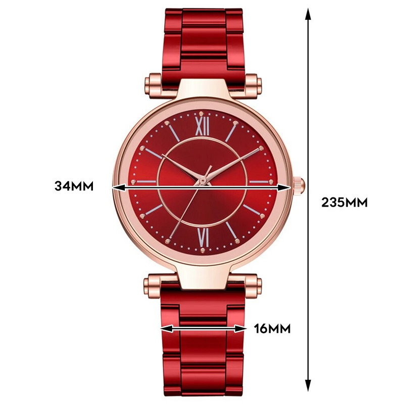 Naiste õhuke kvartskell, roostevabast terasest rajaga kolme käega käekella rihm, suur numbrilauaga käekellad Armsad käekellad