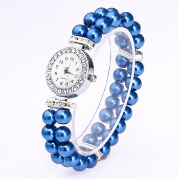 Часовник за жени моден диамантен кръгъл циферблат женски часовник перлена каишка с каишка кварцов дамски ръчен часовник женски наручные