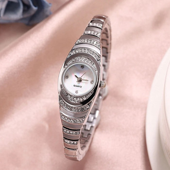 Дамски часовник Луксозен моден дамски часовник Дамски кварцов ръчен часовник Classic Silver Simple Femme Steel Band relogio feminino