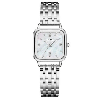 Нови модни квадратни дамски часовници Rhinestone Scale Ръчен часовник Дамски часовници Relogio Feminino Часовник от неръждаема стоманена лента Дамски подарък