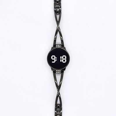 Moteriškas LED laikrodis su apyrankėmis Moteriškas Dekoratyvinis elektroninis studentų laikrodis „Reloj Mujer Clock Rose Gold“