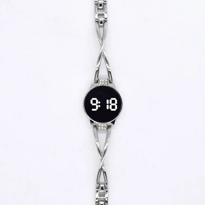 Moteriškas LED laikrodis su apyrankėmis Moteriškas Dekoratyvinis elektroninis studentų laikrodis „Reloj Mujer Clock Rose Gold“