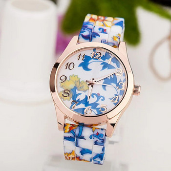 Women Girl Watch Silicone Printed Flower Causal Quartz WristWatches Smart Watch часовници женски Relogio Feminino Montre Femme