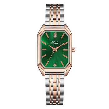 Нови модни дамски часовници от неръждаема стомана Луксозни дамски ръчни часовници Relogio Feminino Кварцов часовник Подаръци Часовник Часовник Правоъгълен