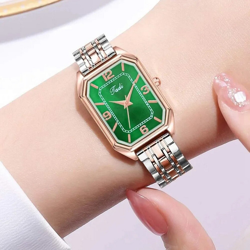 Uus mood roostevabast terasest naiste käekellad Luksuslikud naiste käekellad Relogio Feminino kvartskellad Kingitused Kell Kell ristkülikukujuline