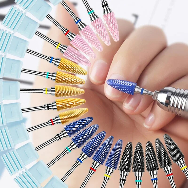 Keraminis frezavimo pjaustytuvas Liepsnos karbido nagų grąžtai rožinės spalvos gelio nuėmiklis Elektriniai grąžtai Poliravimas Nulupimas Nagų dailės įrankiai