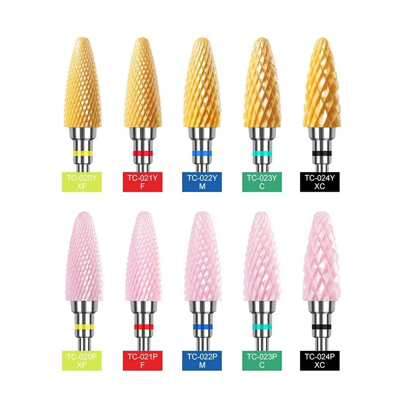 Keraminis frezavimo pjaustytuvas Liepsnos karbido nagų grąžtai rožinės spalvos gelio nuėmiklis Elektriniai grąžtai Poliravimas Nulupimas Nagų dailės įrankiai