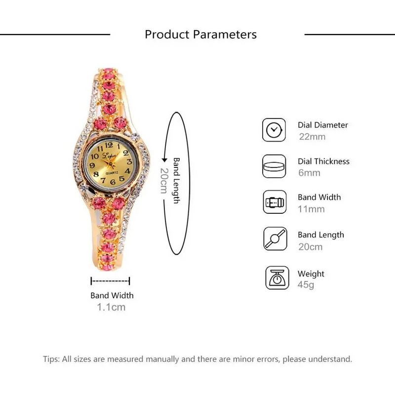 Moteriški laikrodžiai Prabangūs Kalnų krištolas Mažas Neperšlampamos Suknelės Deimantai Apyrankės Rankinis Laikrodis Dovana merginai Zegarek Damski
