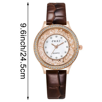 2023 Дамски черен часовник Горещи разпродажби с кожена каишка от неръждаема стомана Аналогов кварцов ръчен часовник Дамски женски ежедневни часовници